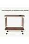 Bamboo Smart Stand Rolling Side Table with Universal Power Socket, USB-A & USB-C, Lockable Wheels, R - 8