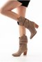 Women's Thick Protective Suede Bellows Heeled Boots - 2