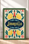 Limoncello Written Lemon and Flower Pattern Framed Painting Italy Poster Wall Decor Itn031 - 3