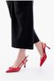 Women's Stable Patent Leather Open-Back Comfort Heeled Shoes with Bow - 2