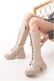 Women's Zippered Lace-Up Practical High-Top Boots - 4