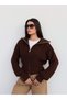 Layered Collar Zippered Knitwear Cardigan - 4