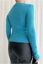 Sandy Long Sleeve Fabric Collar Cycling Blouse - 3