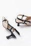 Women's Linen Stable Open-Back Buckle Comfort Heeled Shoes - 5