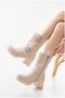 Women's Comfort Boots with Accessories, Buckle, Thick Heel, and Zipper - 2