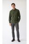 Men's Khaki Double Pocket Flap Button Regular Fit Shirt