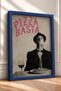 Pizza Basta Written Spaghetti Eating Man Framed Painting Italy Poster Wall Decor Itn038 - 2