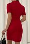Crepe Evening Dress Mini Fabric Detailed Pearl Dress - 2