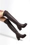 Women's Long Thick Stretch Durable Heeled Boots - 4