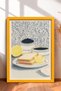 Caviar Boxes with Caviar Written and Bread Frameed Table Italy Poster Wall Decor Itn060