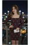 Square Neck Long Sleeve Dress