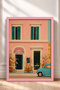 Rome Pizza Tabletop Sign with Facade and Classic Car Frame Table Italy Poster Wall Decor Itn028 - 3