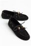 Women's Walking Balanced Drawstring Beaded Suede Ballerinas - 4
