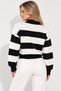 Women's Polo Neck Striped Long Sleeve Knitwear Sweater A2G2 - 3
