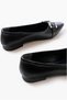 Women's Lightweight Walking Comfortable Ballerinas with Balanced Buckle and Stone Detail - 5