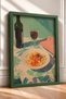 Pasta and Red Wine Table Framed Painting Italy Poster Living Room Kitchen Wall Decor Itn061 - 2