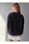 Crew Neck Button Detailed Contrast Ribbed Knitwear Sweater Aw26Kz00095 - 3