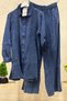 Lace stone detailed washed pant set