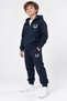 Smile Figured Navy Blue Zippered Children's Tracksuit Set Age 8 - 3