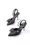 Women's Ribbon Satin Elegant Open Back Comfortable Heeled Shoes - 3
