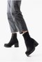 Women's Daily Thick Heeled Suede Zippered Boots - 3