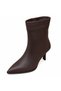 2743 Genuine Leather Zippered Pointed Toe Boots - 4