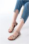 Women's Genuine Orthopedic Leather Padded Heeled Garni Comfort Sandals - 4