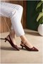 Women's Elegant Buckle-Strap Stylish Two-Comfort Heeled Shoes - 4