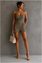 Tulle V Jumpsuit with Fabric Collar and Straps - 4