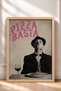 Pizza Basta Written Spaghetti Eating Man Framed Painting Italy Poster Wall Decor Itn038 - 3
