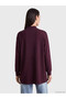 Seray New Season Mürdüm Soft Touch Oversize Women's Sweatshirt Tunic - 4