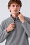 Men's Gray Half-Zip Comfortable Fleece - 4