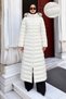 Beli Belted Hooded Long Puffer Coat Tsd260368 White - 2