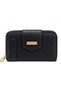 Women's Black Hand and Shoulder Bag with Three Compartments and Black and Black + Wallet Card Holder - 7