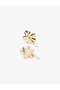 Dangle Flower Earrings with Pearls - 3