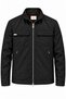Men's Double-Capped Classic Collar Seasonal Jacket with Chest Pockets, Black - 3