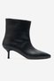 Women's Enzo Black Faux Leather Pull-On Boots Thin Heeled Boots - 5