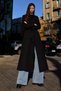 Women's Shawl Collar Belted Long Cashmere Black Coat - 5