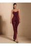 Rochie maxi, vișiniu - 5