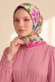 Lilyum Garden Pattern Pink-Lilac Soft Scarf 90X90 cm - 2