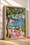 Four Friends under the Lemon Tree Framed Painting Italy Poster Living Room Kitchen Wall Decor Itn079 - 2