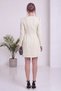 Women's Shirt Collar Gold Buttoned Long Sleeve Mini Dress Black, Ecru, Brown - 7
