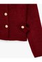 Tweed Stand Collar Jacket with Accessories and Pockets, Long Sleeves - 3