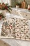 Woodland Deer Pine Tree Brown Cream Plaid Christmas Patterned 2-Piece Kitchen Towel Set 35X55 - 6