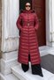 Beli Belted Hooded Long Inflatable Coat Tsd260368 Fuchsia