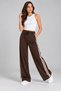 Women's Thin Rubber Side Stripe 3 Thread Non-Threaded Wide Leg Sweatpants Cty-Abr-2398 - 3
