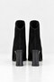 Black Suede Women's Pointed Toe Thick Heeled Women's Boots - 4