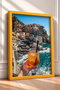 Amore Kadehte Cocktail and Coastal Village Framed Painting Italy Poster Living Room Kitchen Wall Decor Itn073 - 2