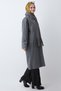 Gray Cashmere Coat with Buttoned Scarf Detail - 7