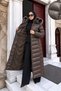 Beli Belted Hooded Long Puffer Coat Tsd260368 Bitter Brown - 2